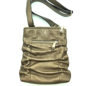 Cole Haan Crossbody Bag Leather Metallic Bronze